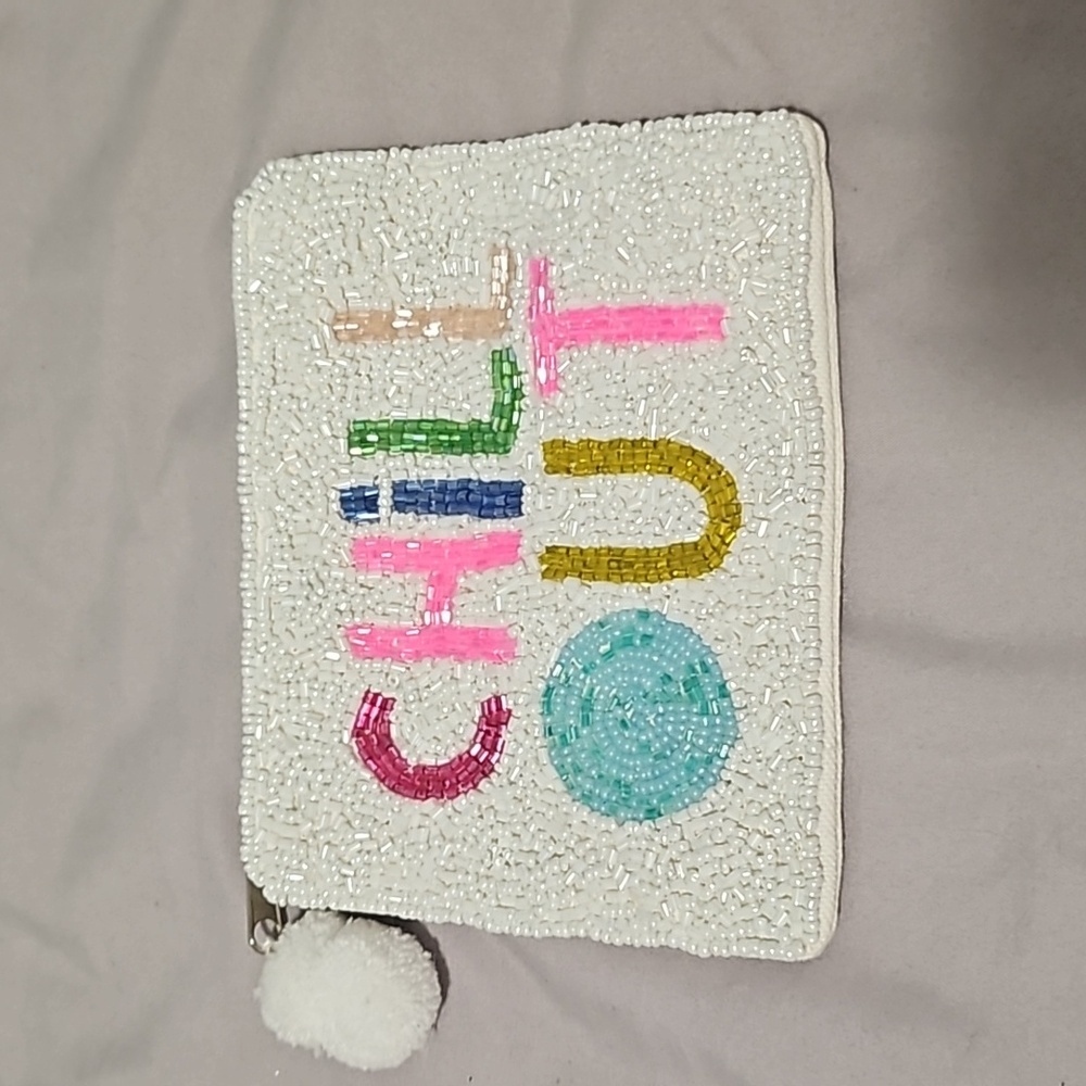 Beaded coin purse/card holder.